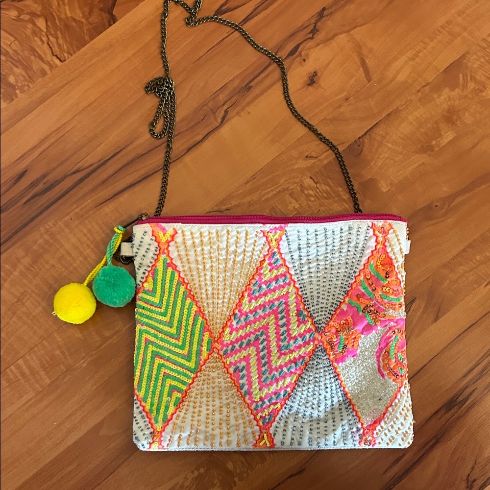 Katydid Multicolor Embroidered Crossbody Bag